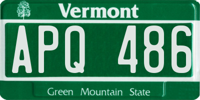 VT license plate APQ486