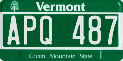 VT license plate APQ487