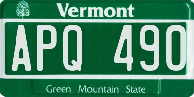 VT license plate APQ490