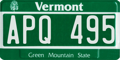 VT license plate APQ495