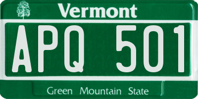VT license plate APQ501
