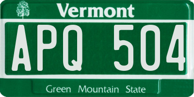 VT license plate APQ504