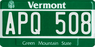 VT license plate APQ508