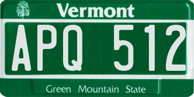 VT license plate APQ512
