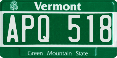 VT license plate APQ518