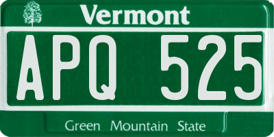 VT license plate APQ525