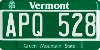 VT license plate APQ528
