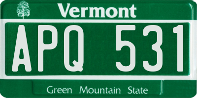 VT license plate APQ531