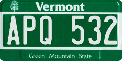 VT license plate APQ532