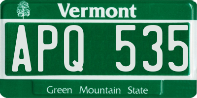VT license plate APQ535
