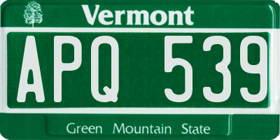 VT license plate APQ539
