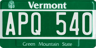 VT license plate APQ540