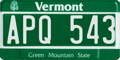 VT license plate APQ543