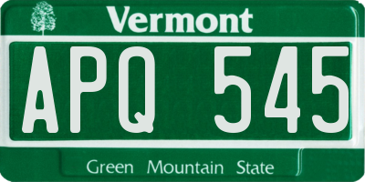 VT license plate APQ545