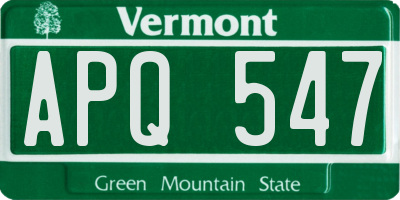 VT license plate APQ547