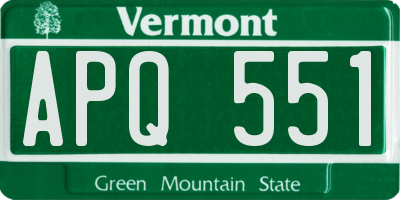 VT license plate APQ551