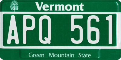 VT license plate APQ561