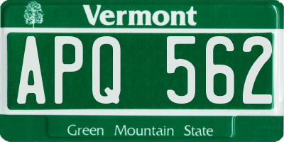 VT license plate APQ562
