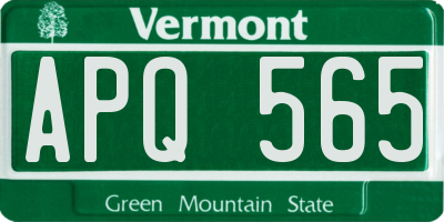 VT license plate APQ565