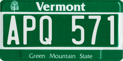 VT license plate APQ571