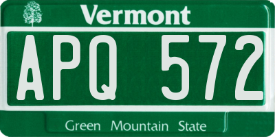 VT license plate APQ572
