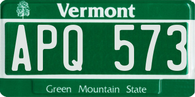 VT license plate APQ573