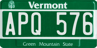 VT license plate APQ576