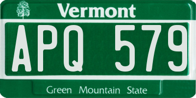 VT license plate APQ579