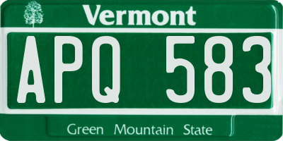 VT license plate APQ583