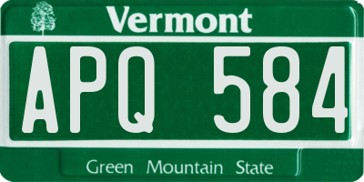 VT license plate APQ584