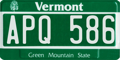 VT license plate APQ586