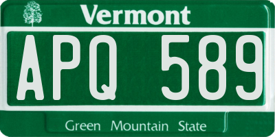 VT license plate APQ589
