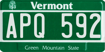 VT license plate APQ592