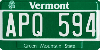 VT license plate APQ594