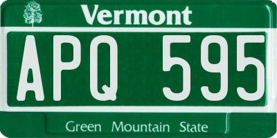 VT license plate APQ595