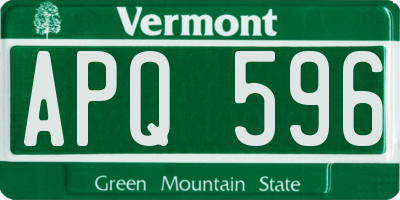 VT license plate APQ596