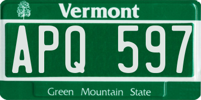 VT license plate APQ597