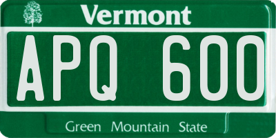VT license plate APQ600