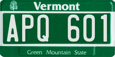 VT license plate APQ601