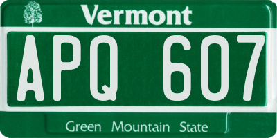 VT license plate APQ607