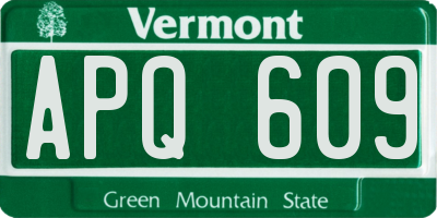 VT license plate APQ609
