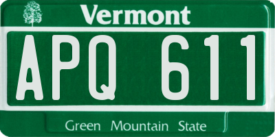 VT license plate APQ611