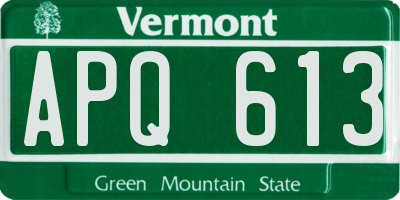 VT license plate APQ613
