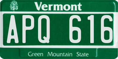 VT license plate APQ616