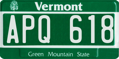 VT license plate APQ618