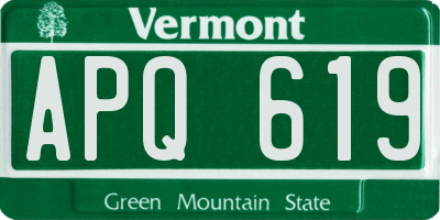 VT license plate APQ619
