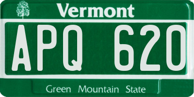 VT license plate APQ620