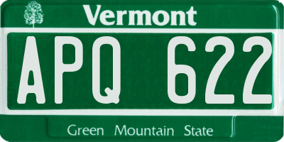 VT license plate APQ622