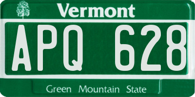 VT license plate APQ628