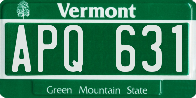 VT license plate APQ631